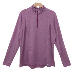 REI Co-Op Base Layer Half-Zip Top Womens XL Purple Activewear Outdoor Hiking